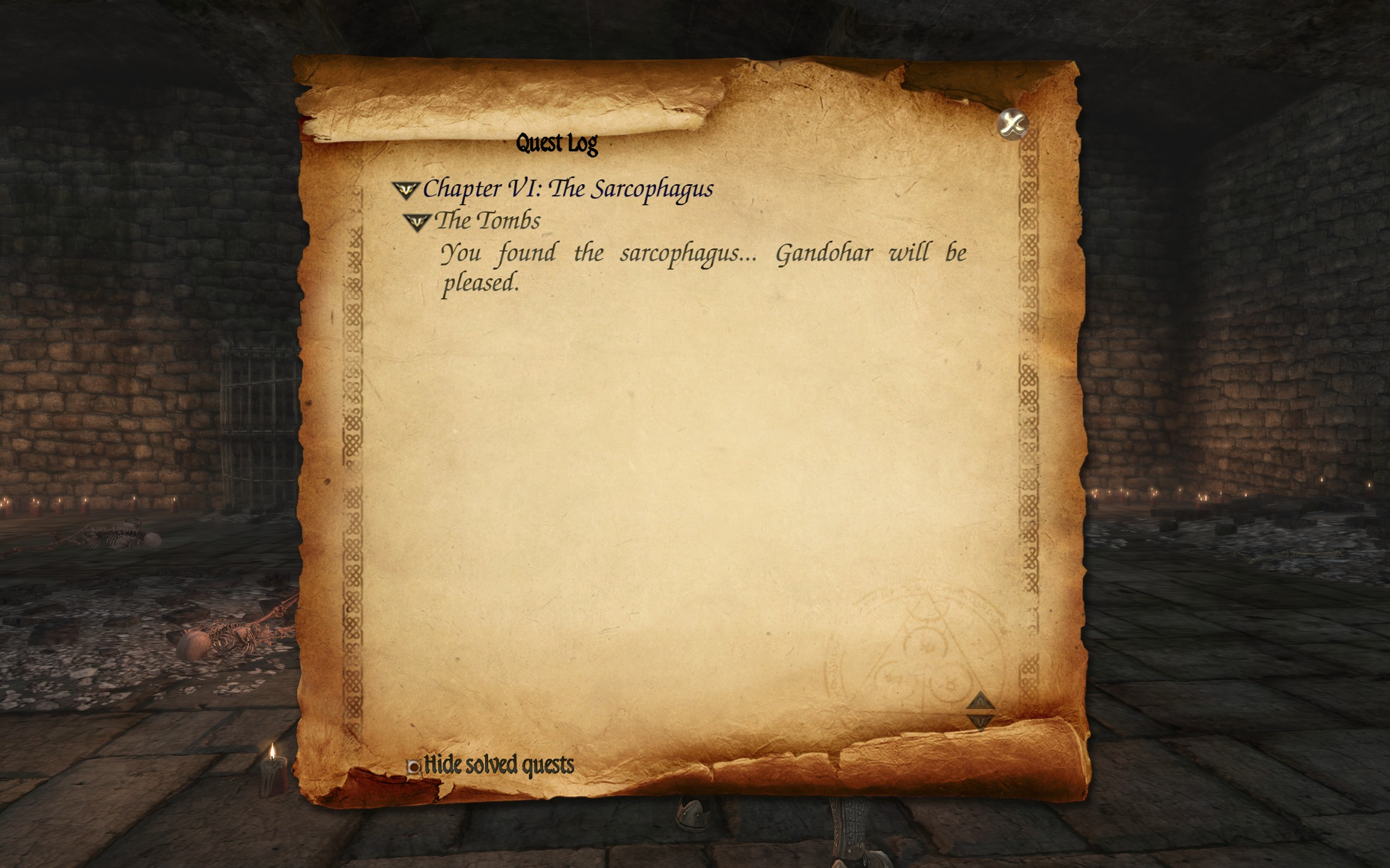 Two Worlds II - The Sarcophagus quest log 2.png