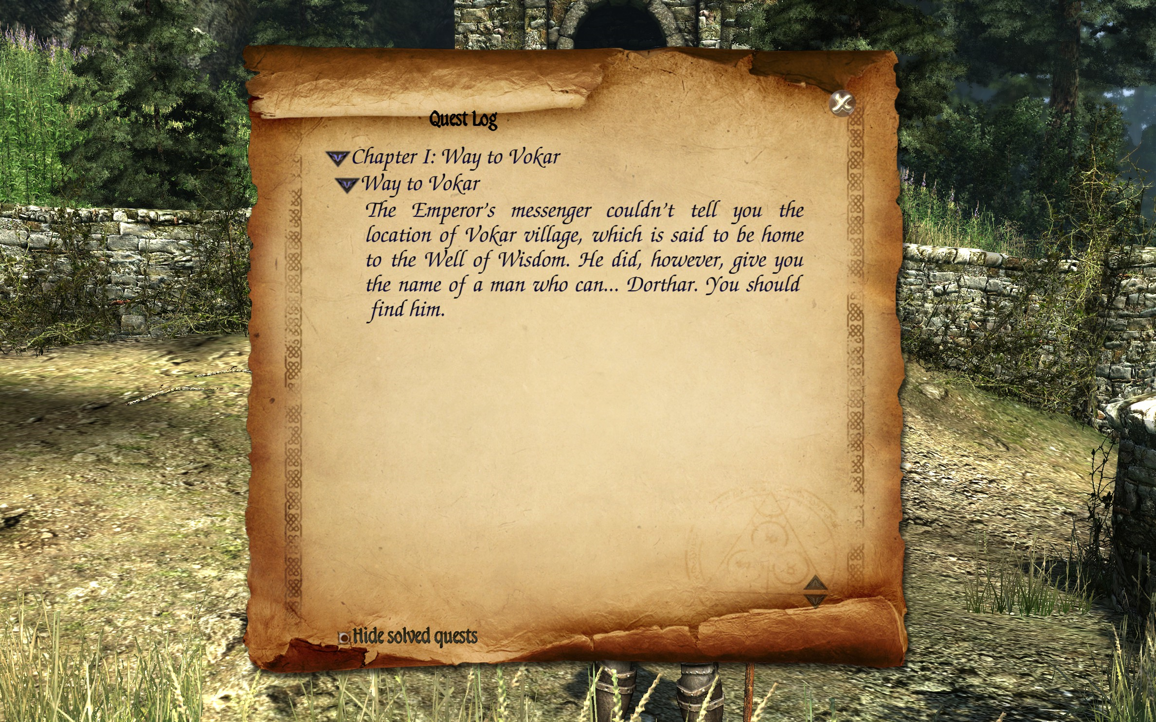 Two Worlds II - Way to Vokar Quest Log 1.png
