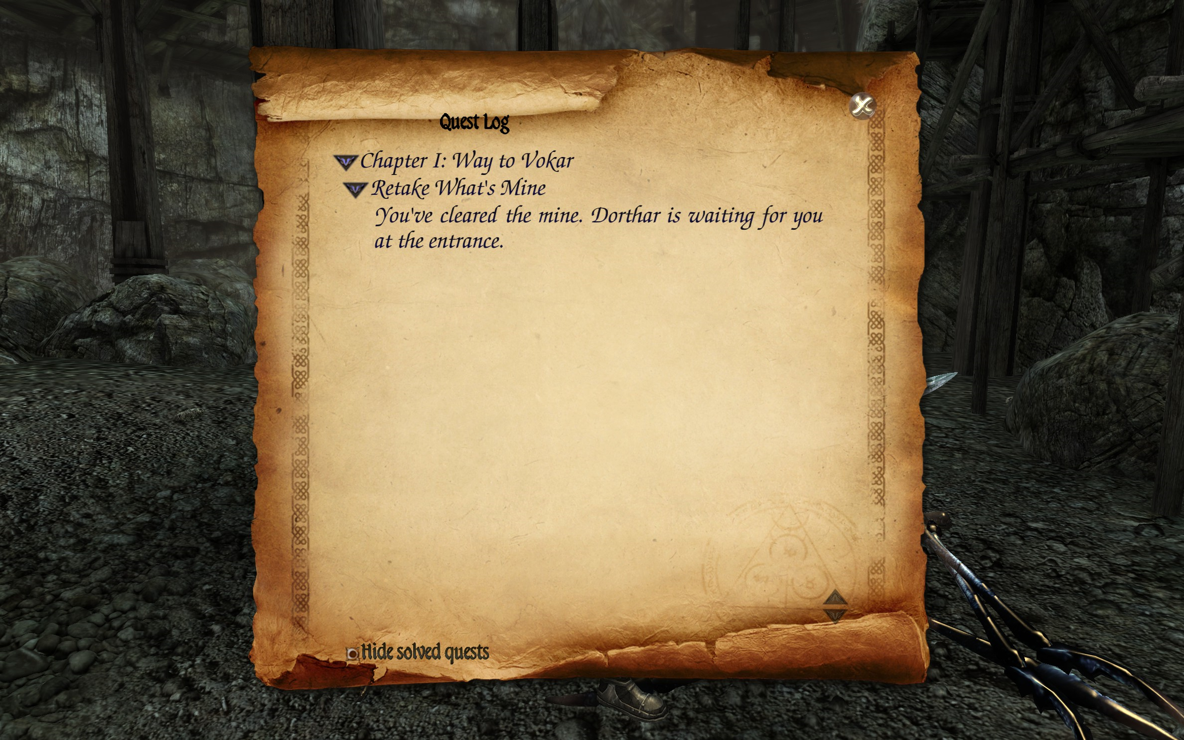 Two Worlds II - Way to Vokar Quest Log 6.png