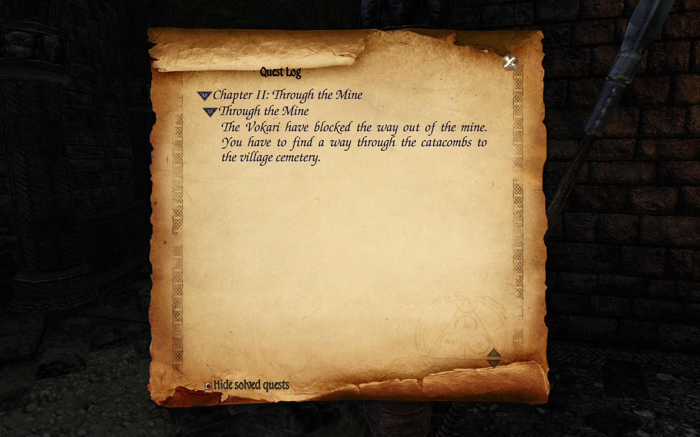 Two Worlds II - Through the Mine Quest Log 2.png