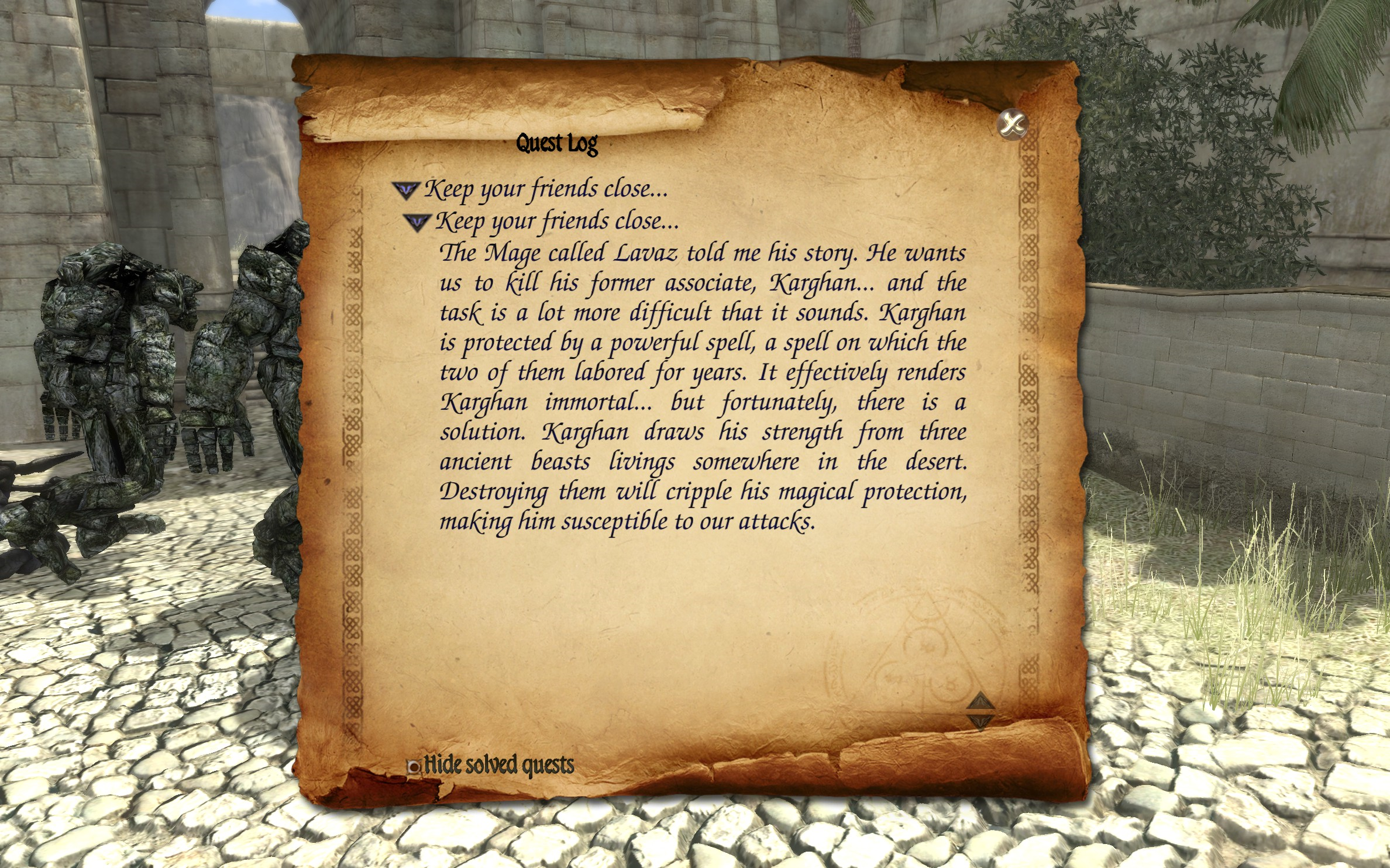 Two Worlds II PotFF - Keep your friends close... quest log 4.png