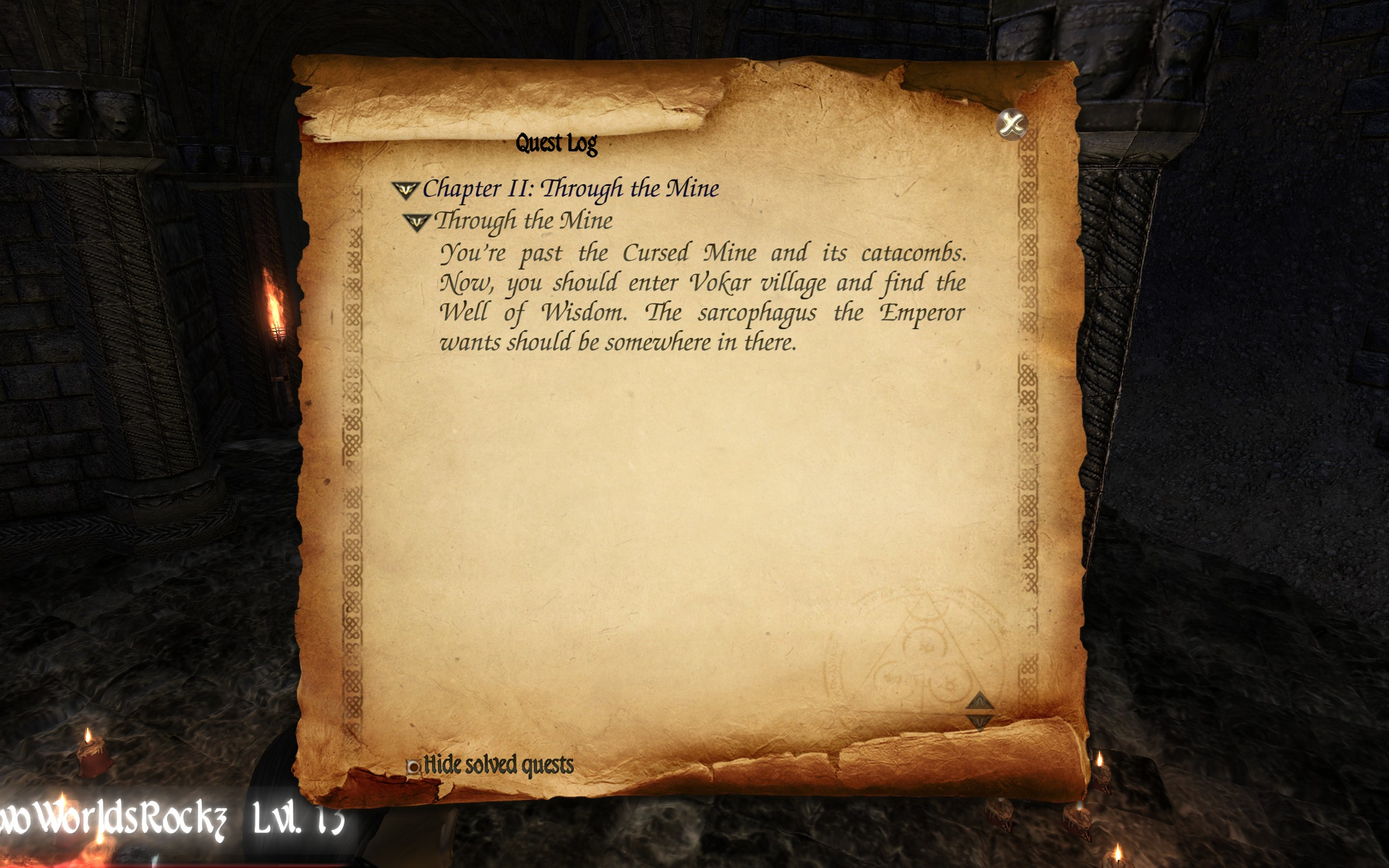 Two Worlds II - Through the Mine Quest Log 4.png