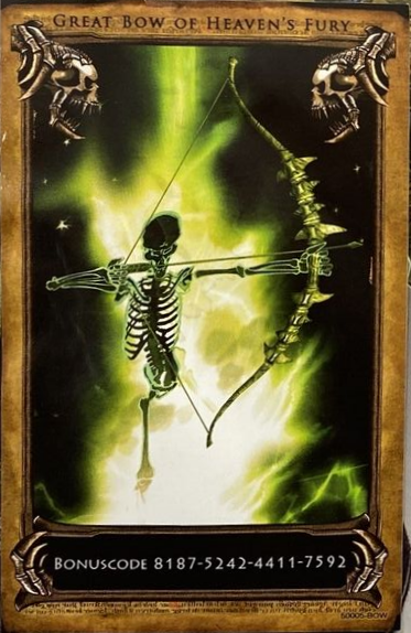 File:Two Worlds - The Great Bow of Heaven's Fury bonus code card.png